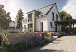 Ansicht mit SW PV & Carport