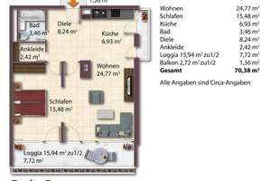 ERBBAURECHT!  2-ZIMMER-WOHNUNG MIT ZWEI BALKONEN UND EINZIGARTIGEM WEITBLICK – DIREKT AN DER U-BAHN – Die vollständige Adresse der Immobilie erhältst du vom Anbieter., 80809 Am Luitpoldpark, München – Vorschaubild 17