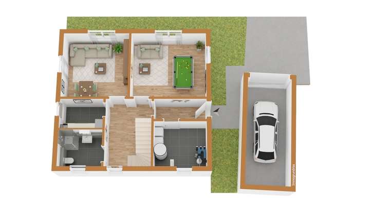 Grundriss Erdgeschoss mit Tren