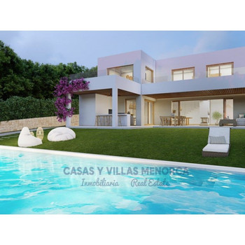 Neubau-Villa mit Pool und modernem Design in Son Parc Menorca