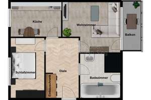 Modernisierte 68 m² Wohnung mit TG-Stellplatz & 3-fach Verglasung – sofort frei – Die vollständige Adresse der Immobilie erhältst du vom Anbieter., 53125 Brüser Berg, Bonn – Vorschaubild 14