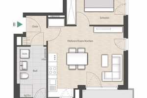 AIGNER - Lichtdurchflutete, moderne 2-Zimmer-Wohnung mit großem Südbalkon in ruhiger Lage von Aubing – München – Vorschaubild 7