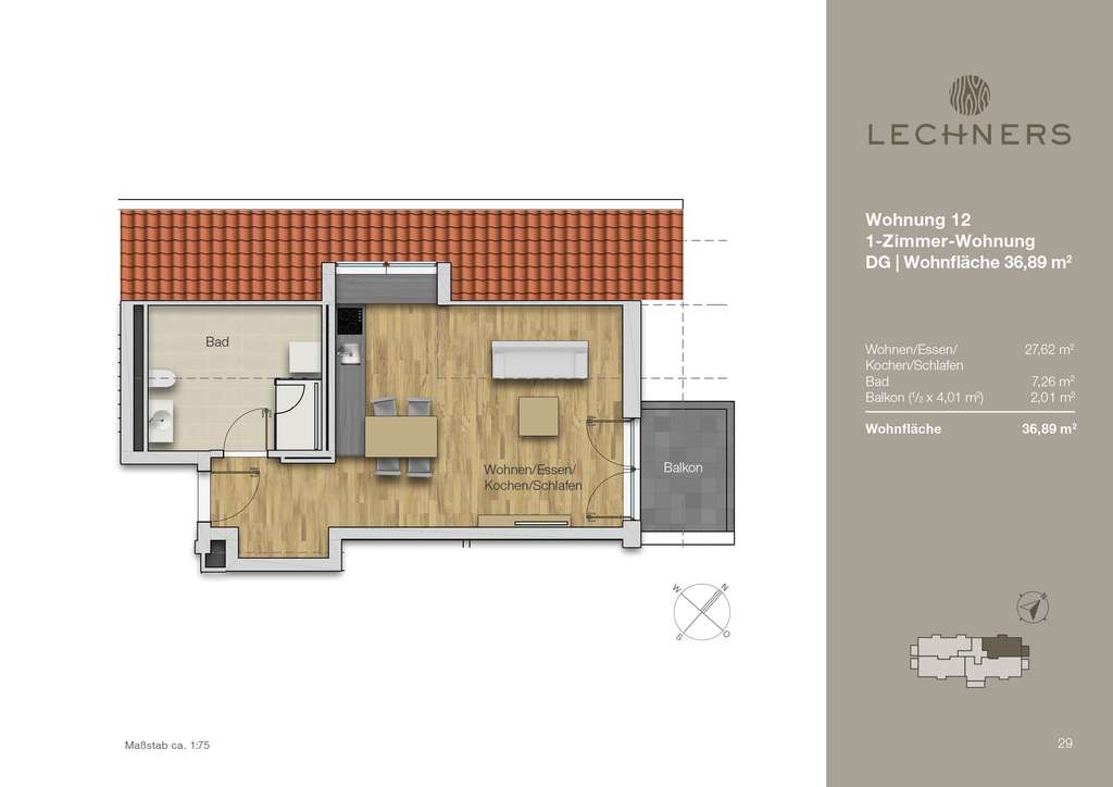 Immobilie in Schäftlarn - Gemütliches Dachgeschoss-Apartment | Neubau nahe München - Bild 2