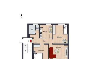 Zimmer innerhalb einer 3er-WG // 1.OG, rechts – Kleiststr. 10, 38440 Stadtmitte (Ortsteil), Wolfsburg – Vorschaubild 5