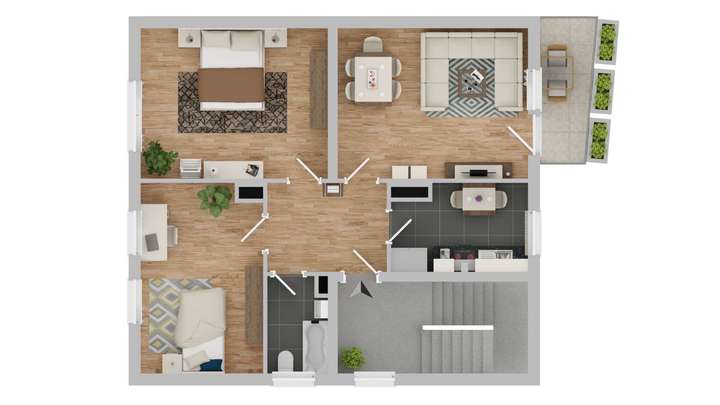 Grundriss 1.OG und 2.OG