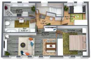 Renovierte 3-Zimmer Wohnung