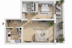 Lichtdurchflutete 2-Zimmer-Wohnung mit großem Südost-Balkon & freiem Blick – Wasserburger Landstraße 211, 81827 Waldtrudering, München – Vorschaubild 12