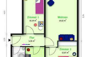 frisch sanierte 3-Zimmerwohnung, Küche u. Bad mit Fenster – Akener Bogen 4, 6124 Westliche Neustadt, Halle (Saale) – Vorschaubild 2