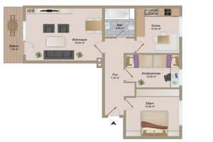 Ruhig gelegene 3-Zimmer-Wohnung mit Balkon in Grafing bei München (S4,S6)
