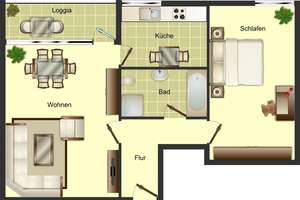 Demnächst frei! 2-Zimmer-Wohnung in Düsseldorf Garath – 40595 Garath, Düsseldorf – Vorschaubild 2