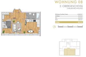 Hochwertiger offener Wohntraum - Helle 2-Raum-Wohnung - Fußbodenheizung, Parkett, CAT-7 Netzwerk – Jahnstraße 60, 9126 Lutherviertel, Chemnitz – Vorschaubild 2