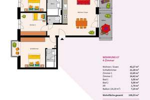 Barrierefreie 4-Zimmer-Neubauwohnung – Die vollständige Adresse der Immobilie erhältst du vom Anbieter., 69126 Rohrbach, Heidelberg – Vorschaubild 3
