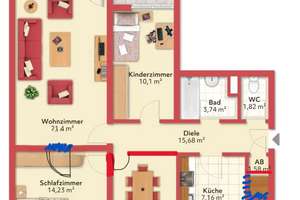 Helle und großzügige 4-Zimmer-Wohnung mit Balkon in bester Lage – ideal für Familien!