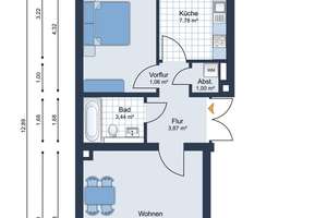 2-Zimmer • Eigentumswohnung • mit Balkon • vermietet • Altendorf • jetzt Exposé anfordern – Die vollständige Adresse der Immobilie erhältst du vom Anbieter., 9116 Altendorf, Chemnitz – Vorschaubild 2