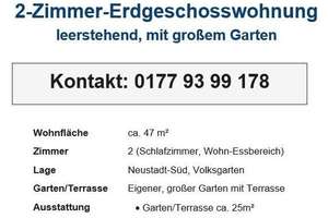 Zentral wohnen in Köln - 2-Zimmer-Erdgeschosswohnung mit großem Garten direkt am Volksgarten