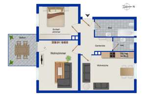 Zur Kapitalanlage: Große und gut vermietete 2-Zi.-Wohnung in ruhiger Wohnlage in Augsburg-Lechhausen – Die vollständige Adresse der Immobilie erhältst du vom Anbieter., 86169 Lechhausen-West, Augsburg – Vorschaubild 11
