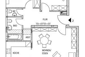 3-Zimmer Wohnung mit EBK und Terrasse in Ulm-Lehr – Tobelstraße 5, 89081 Lehr, Ulm – Vorschaubild 2