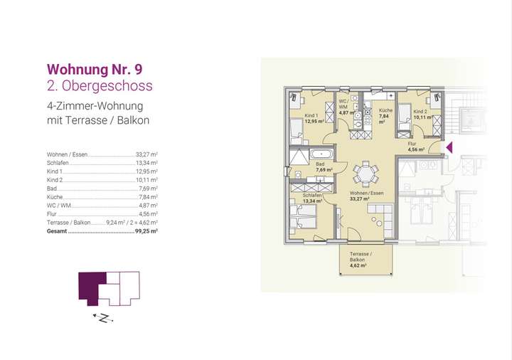 Grundriss Whg. Nr. 9