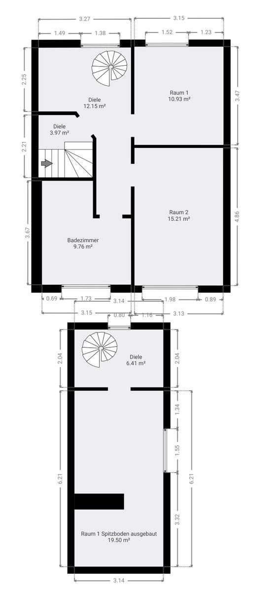 Grundrisse Skizze DG