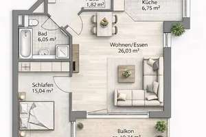 Neuw.Niedrigenergie Komfort 2 Zi. ETW  in Uninähe zum 1.8. frei – Die vollständige Adresse der Immobilie erhältst du vom Anbieter., 93053 Galgenberg, Regensburg – Vorschaubild 11