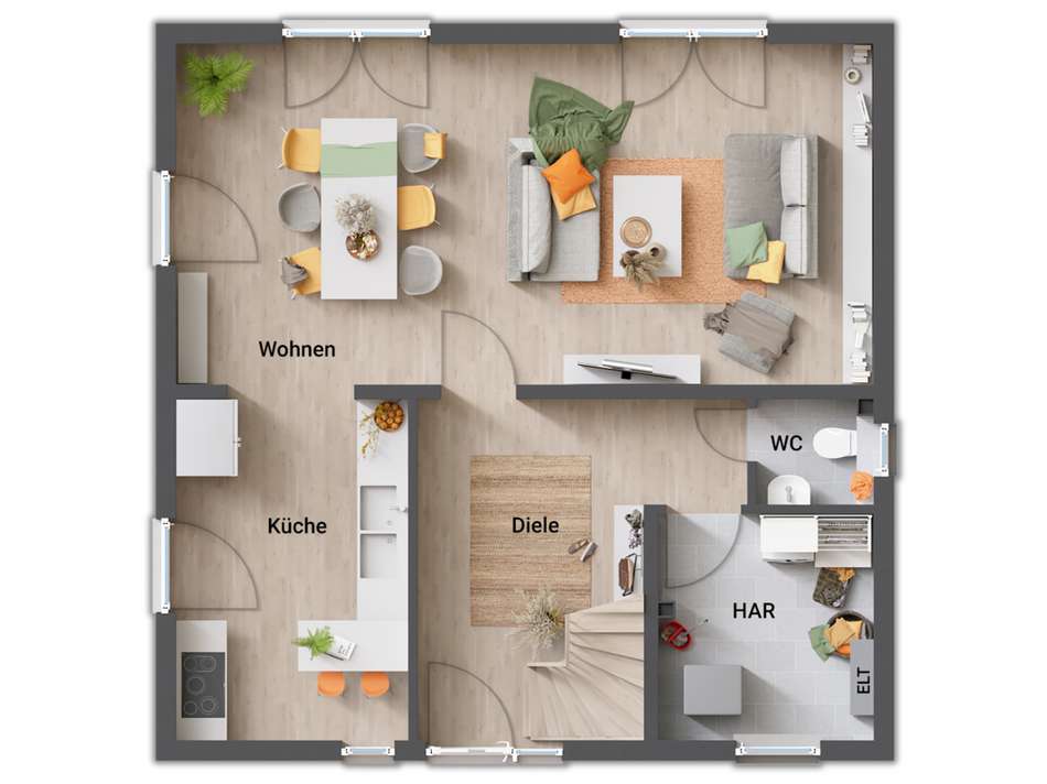 Grundrissbeispiel Erdgeschoss