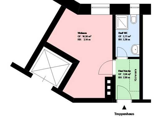 *Obersendling*1-Zimmer Wohnung*EBK*möbliert*Bad mit Dusche*