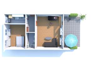 Charmante 2-Raum-Hochparterre-Wohnung mit Terrasse  / EBK / Garage in Stuttgart-Sillenbuch – Fridinger Straße 15, 70619 Sillenbuch (Ortsteil), Stuttgart – Vorschaubild 2