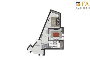 Helle, bezugsfreie 2-Zimmer-Wohnung mit Balkon & Loggia in Düsseldorf-Pempelfort – 40477 Pempelfort, Düsseldorf – Vorschaubild 16