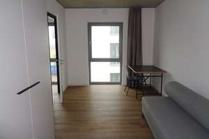 WG-Zimmer im Campus Nähe FH, moderne Ausstattung, Design-Möbel, Einbauküche, Duschbad, Terrasse – Merianstraße 8, 33615 Dornberg, Bielefeld – Vorschaubild 3