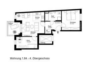 Über den Dächern von Laim: neuwertige 3-Zimmer-Wohnung mit Westbalkon & TG – Die vollständige Adresse der Immobilie erhältst du vom Anbieter., 80687 Sankt Ulrich, München – Vorschaubild 12
