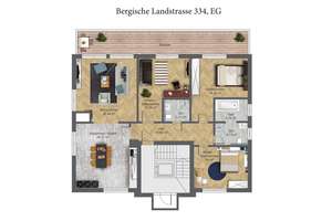 Schöne, geräumige vier Zimmer Wohnung mit dem Garten in Düsseldorf, Ludenberg – Bergische Landstr 334, 40629 Ludenberg, Düsseldorf – Vorschaubild 3