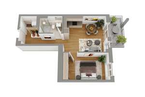 Moderne 2-Zimmer Neubauwohnung mit Loggia - Neubau - 2.3.3 – Die vollständige Adresse der Immobilie erhältst du vom Anbieter., 89231 Neu-Ulm – Vorschaubild 4