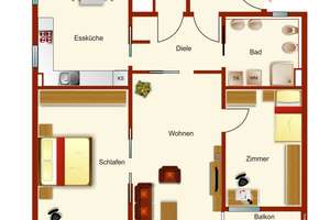 attraktive & seniorengerechte 3-Zimmerwohnung im Königspark (Seniorenresidenz) zu verkaufen – Die vollständige Adresse der Immobilie erhältst du vom Anbieter., 93049 Westenviertel, Regensburg – Vorschaubild 3