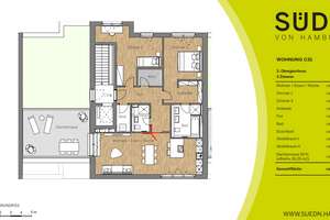 Exklusive 3-Zimmer Penthouse-Wohnung im 3. OG mit Parkplatz am Stadtpark Hamburg-Neugraben-Fischbek – Torfstecherweg 52, 21147 Neugraben-Fischbek, Hamburg – Vorschaubild 3