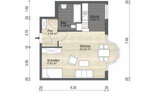 Exklusive Kapitalanlage – Stilvoll renovierte 1-Zimmer-Wohnung mit ca. 3,11 % Rendite – München – Vorschaubild 7
