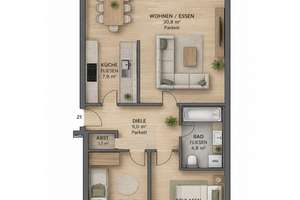 Maxvorstadt-Bestlage am Josephsplatz: Sonnige 3-Zi.-Whg. mit Balkon in absolut ruhiger Innenhoflage – Hiltenspergerstr. 11, 80798 Josephsplatz, München – Vorschaubild 16