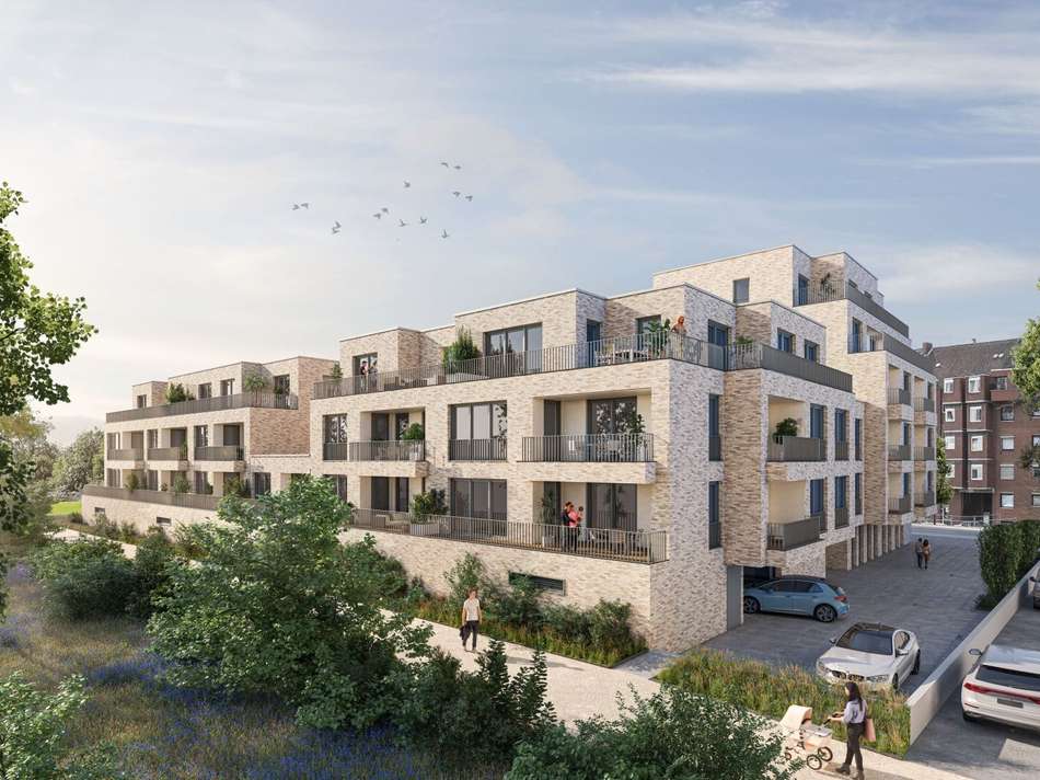 Blick zu den Dachterrassen