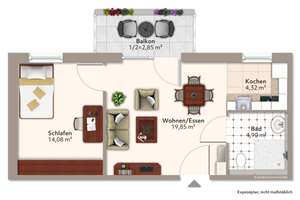 Betreutes Wohnen, barrierefreie rollstuhlgerechte 2-Zimmer-Wohnung in Duisburg-Hochemmerich – Duisburger Straße 7-9, 47226 Hochemmerich, Duisburg – Vorschaubild 3
