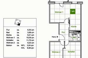 Altenfreundliche Wohnung im Hochpaterre! genießen Sie einen großzügigen Balkon! Bad mit Dusche! – Mockethaler Str. 12, 1257 Leuben (Stadtteil), Dresden – Vorschaubild 1