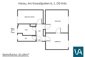Schöne 3-Zimmer-Wohnung mit Tageslichtbad und Balkon in Hanau zu vermieten – Am Krawallgraben 6, 63450 Südost, Hanau – Vorschaubild 8