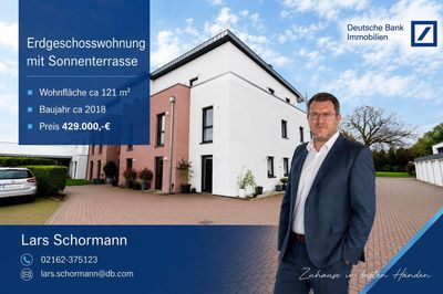 VIERSEN: Neuwertige Erdgeschosswohnung mit Terrasse und Garage