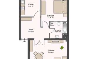 2-Zimmer-Wohnung mit 2 Balkonen-WG geeignet – 48151 Aaseestadt, Münster – Vorschaubild 11