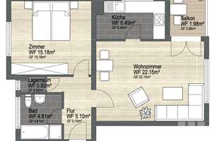 2-Zimmer-Wohnung mit schönem Balkon, Stellplatz und Blick ins Grüne – 38444 Westhagen, Wolfsburg – Vorschaubild 11