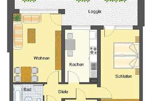 Schön geschnittene 2-Zimmer-Wohnung mit Grünblick – Märkische Str. 5, 42281 Barmen, Wuppertal – Vorschaubild 2
