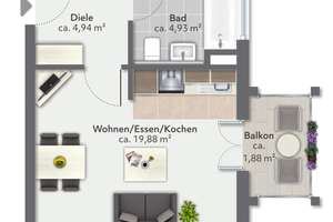 Vermietete 1-Zimmer Wohnung - ruhig und zentral – Die vollständige Adresse der Immobilie erhältst du vom Anbieter., 83301 Traunreut – Vorschaubild 9