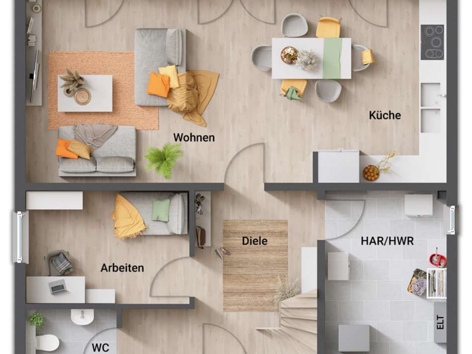 EG mit kleinem Homeoffice