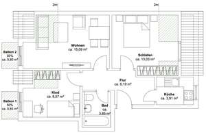 3-Zimmer-Wohnung mit 2 kleinen Balkonen - WG geeignet – Die vollständige Adresse der Immobilie erhältst du vom Anbieter., 81673 Josephsburg, München – Vorschaubild 19