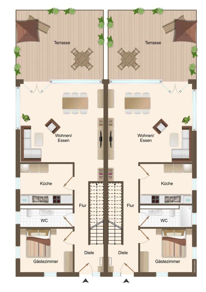 Erdgeschoss Grundriss aus der 