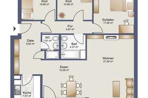 Provisionsfreie, 4-Zimmer-Wohnung mit Südbalkon, Tiefgarage und Aufzug – Die vollständige Adresse der Immobilie erhältst du vom Anbieter., 65205 Nordenstadt, Wiesbaden – Vorschaubild 12