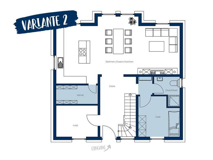 Der Grundriss EG Variante